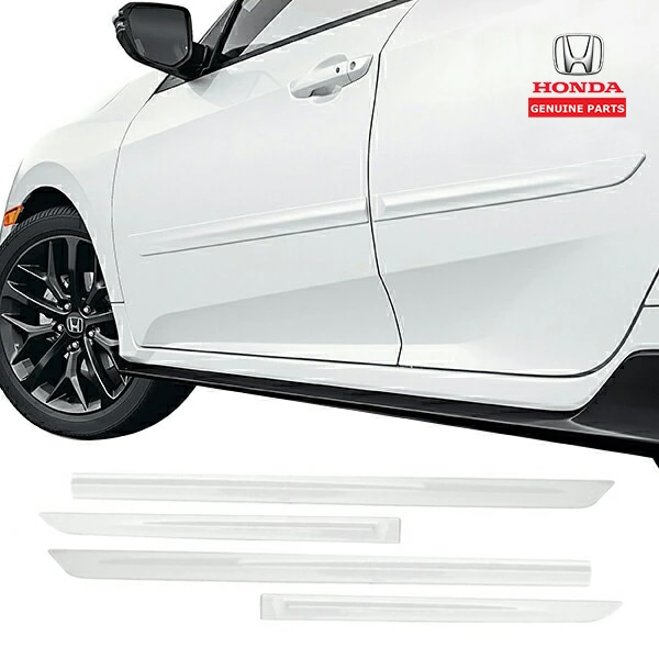 USホンダ純正 HONDA シビック ハッチバック Type R タイプR FK系 ドア サイドモール チャンピオンシップホワイト 塗装済 ドアガード ドアモール ボディー保護 キズ防止 TYPE R 国内未発売