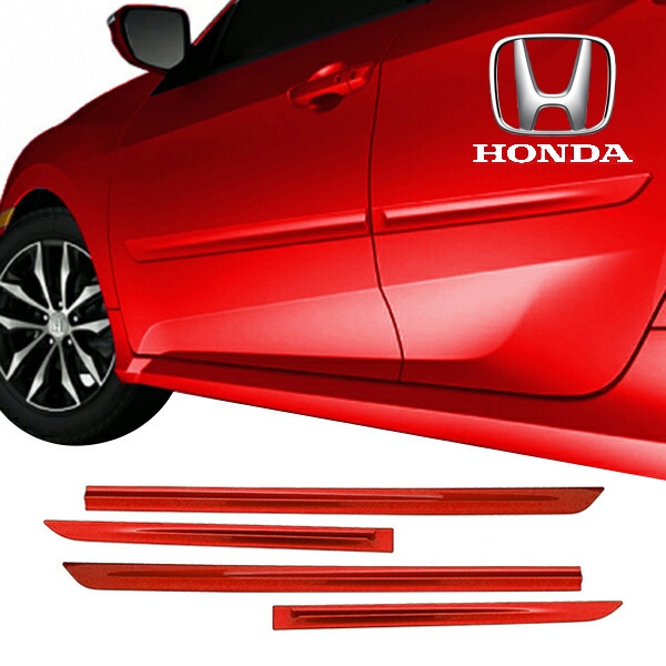 USホンダ純正 HFP FK系 シビック CIVIC ハッチバック ドア サイドモール フレームレッド 塗装済 ドアガード ドアモール ボディー保護 キズ防止 タイプR TYPE R 国内未発売
