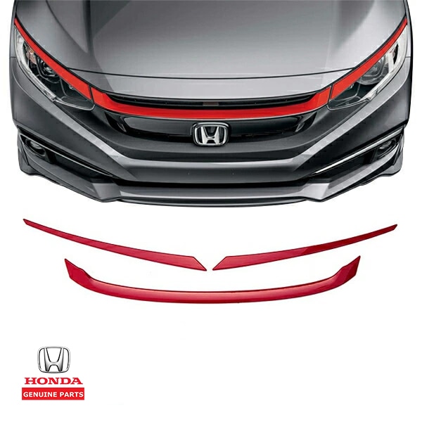 USホンダ純正 HONDA シビック ハッチバック Type R タイプR FK8 グリルガーニッシュ フレームレッド Rallye Red グリルアクセント トリム 塗装済  HFP Honda Factory Performance 08F21-TEA-180 08F21-TGH-000