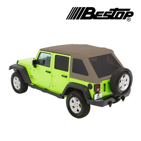 【BESTOP 正規品】BESTOP TREKTOP NX GLIDE ソフトトップ(折り畳み式) ペブルベージュ 5492374 07-18y JK ラングラー 4ドア