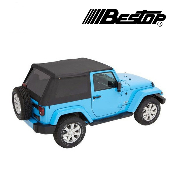 【BESTOP 正規品】ジープ JEEP JK ラングラー 2ドア Trektop Slantback ソフトトップ 幌 折り畳み式 ブラックツイル 5685217 べストップ