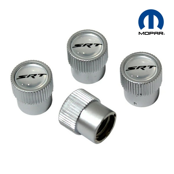 MOPAR純正 エアバルブキャップ（シルバー/SRTロゴ） ダッジ チャージャー チャレンジャー マグナム ジープ グランドチェロキー