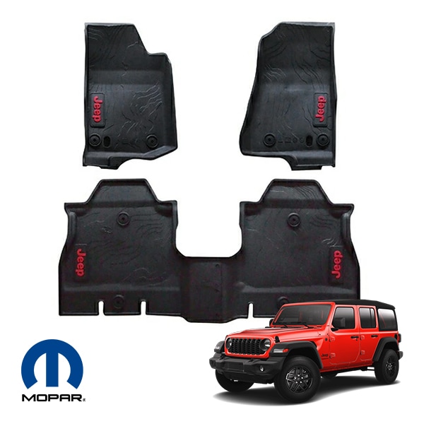 MOPAR純正 ラバーフロアマット JEEPロゴ入 前後セット オールウェザー