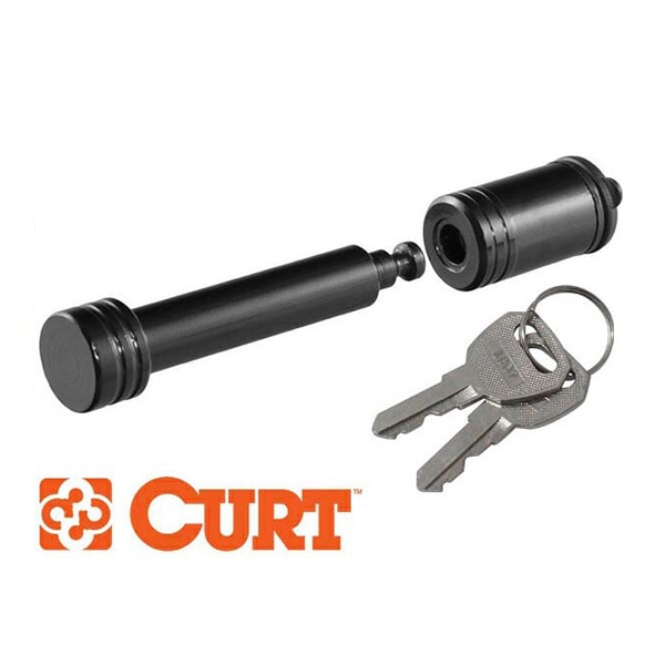 送料無料 CURT製 カート ヒッチロック ロックピン (2インチ角)/ブラック 鍵あり ヒッチピン 23518