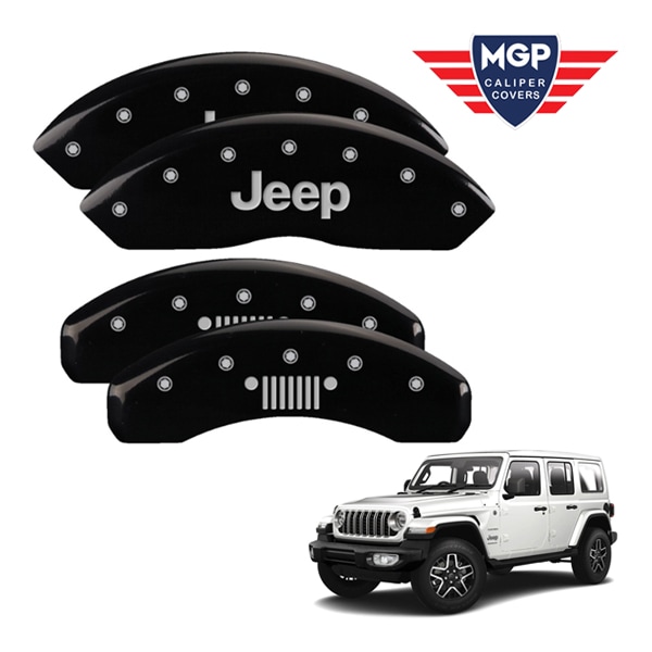 【MGP 正規品】 ジープ JL ラングラー 2ドア 4ドア 専用設計 ブレーキ キャリパーカバー ブラック JEEP JEEP Grillロゴ 42019SJPLBK