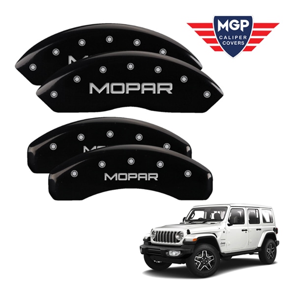 【MGP 正規品】 ジープ JL ラングラー 2ドア 4ドア 専用設計 ブレーキ キャリパーカバー ブラック MOPARロゴ 42019SMOPBK
