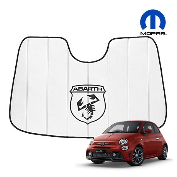 USフィアット純正 フィアット FIAT 500 500C 312型 チンクエチェント アバルト ABARTH 500 595 695 専用設計 ABARTH ロゴ入 サンシェード ケース付 吸盤不要 折りたたみ式