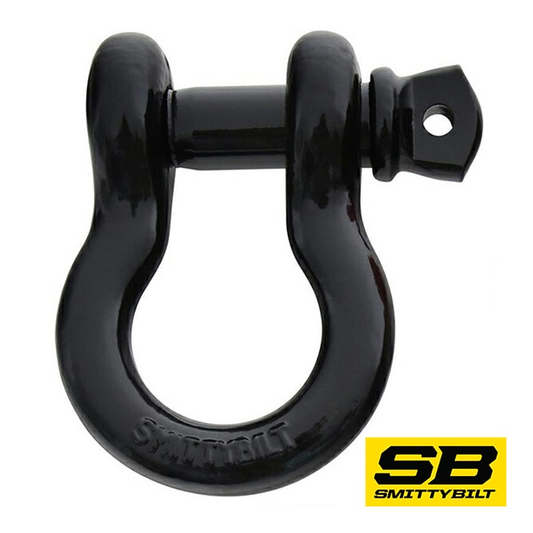 Smittybilt 3/4インチ 汎用 牽引フック Dリングシャックル/ブラック 13047B スミッティビルト オフロード クロカン カスタム ウインチ