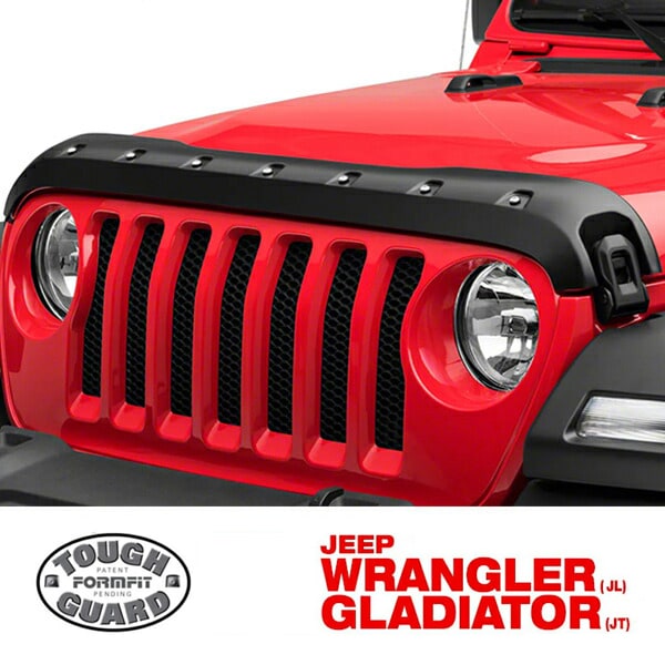【Tough Guard 正規品】 バグガード ボンネットガード フードプロテクター ボンネットプロテクター フロントディフレクター ボルト留めポケットスタイル風 ブラック Formfit 虫除け 飛び石 ジープ JL ラングラー | JT グラディエーター タフガード