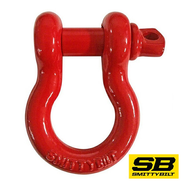 Smittybilt 3/4インチ 汎用 牽引フック Dリングシャックル/レッド 13047R スミッティビルト オフロード クロカン カスタム ウインチ
