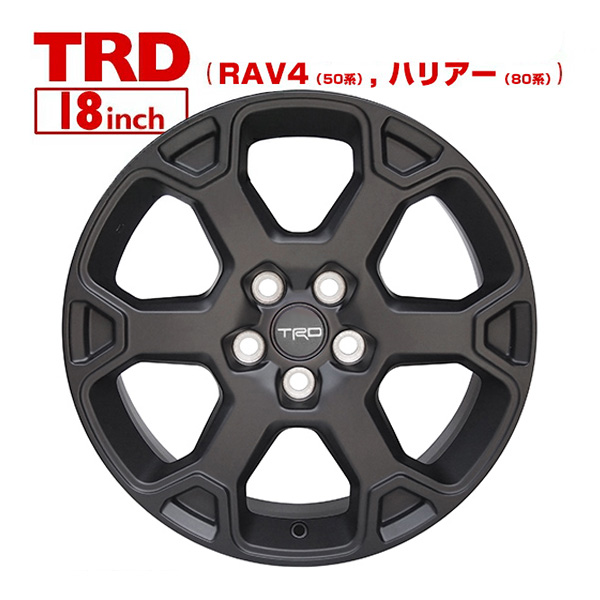 USトヨタ純正 TRD OFF-ROAD 18インチホイール マットブラック 4本セット TRDロゴ入 センターキャップ ホワイト付 TOYOTA RAV4 50系 | ハリアー 80系