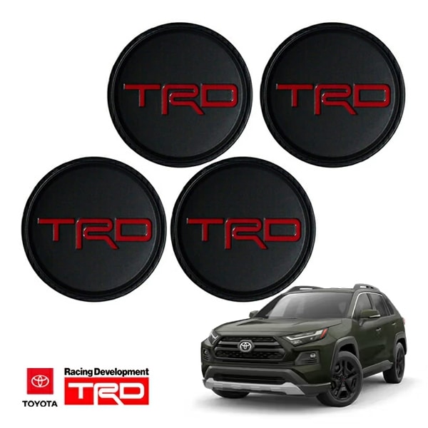 USトヨタ純正 TRD OFF-ROAD 18インチホイール センターキャップ PT280-03200-02(マットブラック/レッドロゴ) トヨタ RAV4(50系) ※RAV4 Adventure OFFROAD package専用18インチホイール装着車