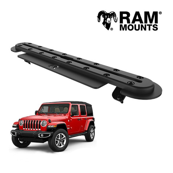 【RAM MOUNTS 正規品】 ジープ JL ラングラー | JT グラディエーター Tough-Track ラムマウント タフトラック スマホホルダー ベース パウダーコート ブラック ボルトオン取り付け可能 