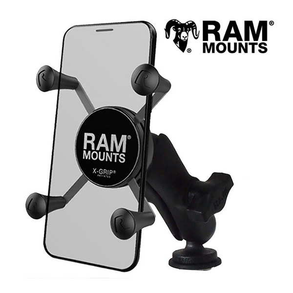【RAM MOUNTS 正規品】 ジープ JL ラングラー | JT グラディエーター ラムマウント スマホホルダー Xグリップ(テザー付) Sサイズ+標準アーム+トラックボールベース 3点セット