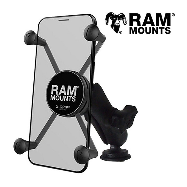 【RAM MOUNTS 正規品】 ジープ JL ラングラー | JT グラディエーター ラムマウント スマホホルダー Xグリップ(テザー付) Lサイズ+標準アーム+トラックボールベース 3点セット