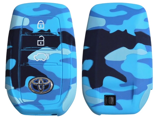 トヨタ ハリアー 80系 MXUA80/MXUA85 シリコン キーカバー/カモフラ(ブルー) キーレスカバー/リモコンカバー/キーケース/リモコンケース