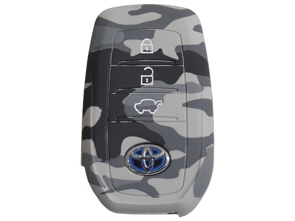 トヨタ ハリアー 80系 MXUA80/MXUA85 シリコン キーカバー/カモフラ(グレー)  キーレスカバー/リモコンカバー/キーケース/リモコンケース