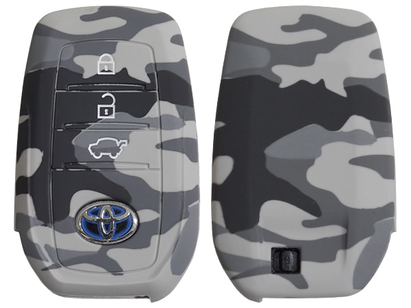 トヨタ ハリアー 80系 MXUA80/MXUA85 シリコン キーカバー/カモフラ(グレー)  キーレスカバー/リモコンカバー/キーケース/リモコンケース