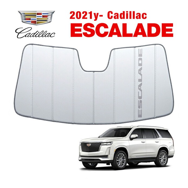 GM純正 専用設計 サンシェード ESCALADE ロゴ入 サンシェード 吸盤不要 折りたたみ式 ケース付 現行 21y- キャデラック エスカレード | ESV カバークラフト