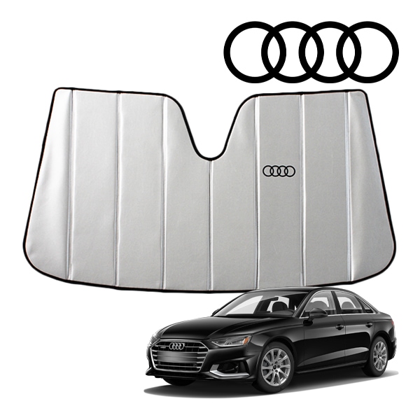 USアウディ純正 専用設計 AUDI ロゴ入 サンシェード 吸盤不要