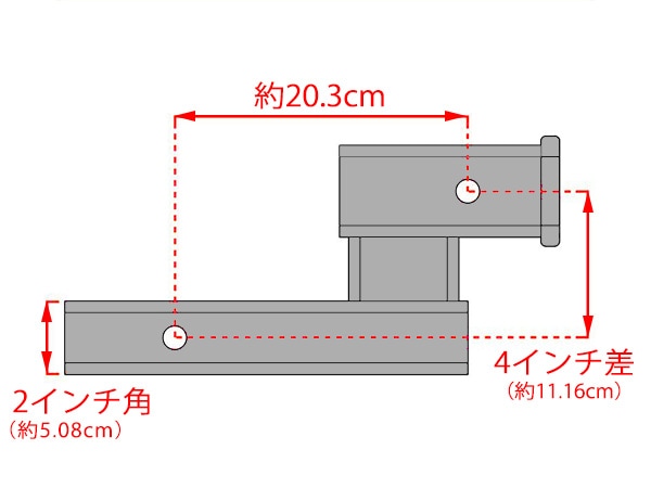 【CURT 正規品】 レシーバーヒッチアダプター トレーラーヒッチ 45798 2インチ角 約50mm  4インチドロップ/ライズ 約100mm 