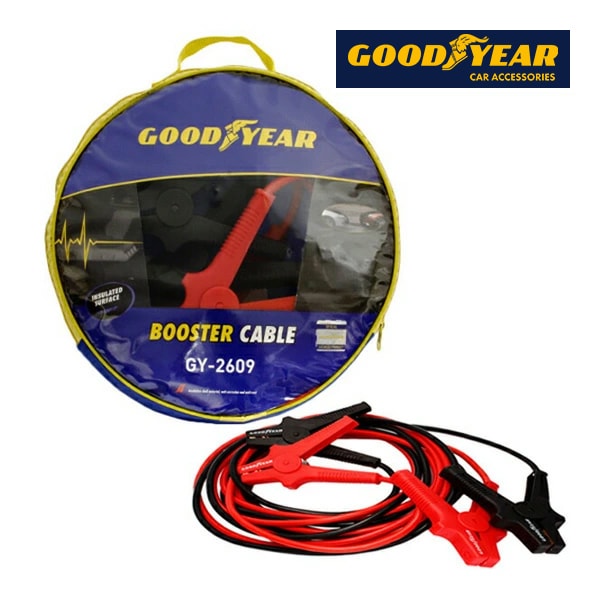 GOODYEAR グッドイヤー 汎用 ブースターケーブル バッテリーケーブル 12V 24V 両対応 300A ロングケーブル 5m 日本語説明書付 自動車 バイク バッテリー上がり ジャンプスタート 普通車 軽自動車 大型車 ハイブリッド車 故障車 救援 バッテリー充電