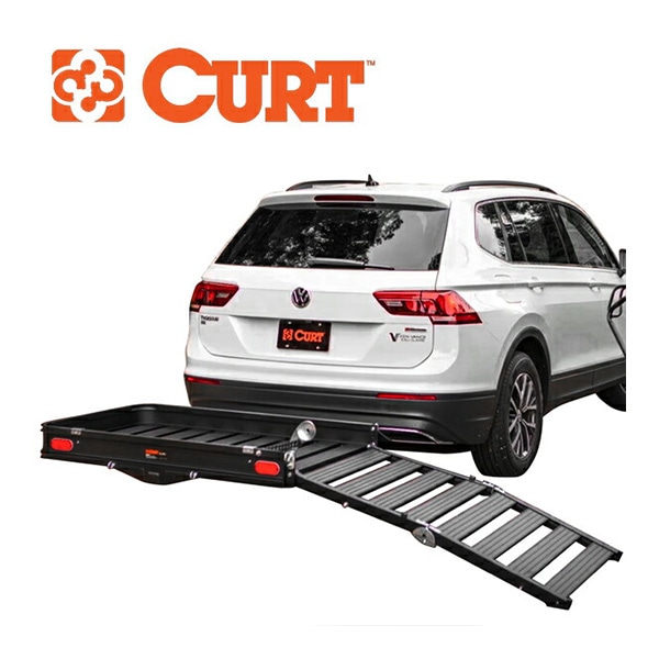 【正規品】CURT製 カート 折りたたみ式 スロープ付 カーゴキャリア ヒッチカーゴ 18112(2インチ角/50.8mm)  