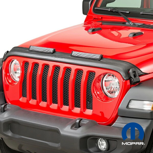 MOPAR純正 バグガード ボンネットガード フードプロテクター ボンネットプロテクター フロントディフレクター フロントプロテクター ブラック 虫除け 飛び石 ジープ JL ラングラー JT グラディエーター
