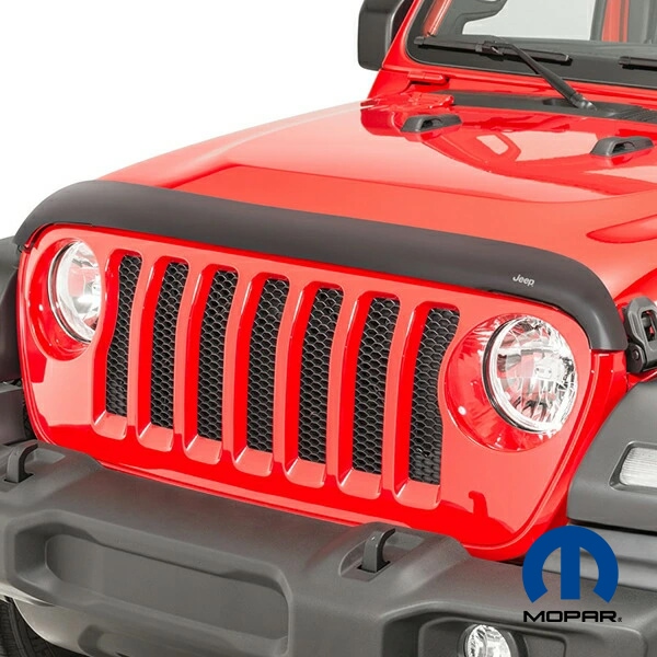 MOPAR純正 バグガード ボンネットガード フードプロテクター ボンネットプロテクター フロントディフレクター フロントプロテクタースモーク 虫除け 飛び石 ジープ JL ラングラー JT グラディエーター