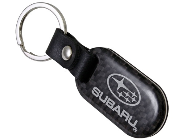 USスバル純正 SUBARU ロゴ入 カーボンファイバー リアルカーボン キーホルダー キーリング フォレスター/インプレッサ/WRX STI S4/XV/アウトバック/レヴォーグ/レボーグ/BRZ/ソルテラ