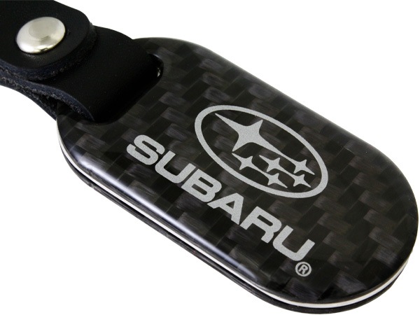 USスバル純正 SUBARU ロゴ入 カーボンファイバー リアルカーボン キーホルダー キーリング フォレスター/インプレッサ/WRX STI S4/XV/アウトバック/レヴォーグ/レボーグ/BRZ/ソルテラ