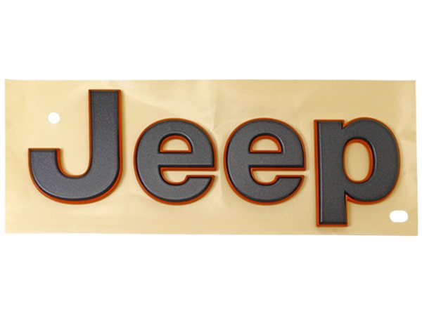 MOPAR純正 JEEPエンブレム(ガンメタ&モハベオレンジ) 68466529AA 18y- ジープ JL ラングラー、20y- JT グラディエーター サイド フェンダー用