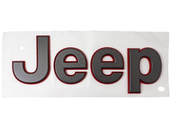 MOPAR純正 ルビコン JEEPエンブレム(ガンメタ&レッド) 68309633AA 18y- ジープ JL ラングラー、20y- JT グラディエーター RUBICON サイド フェンダー用