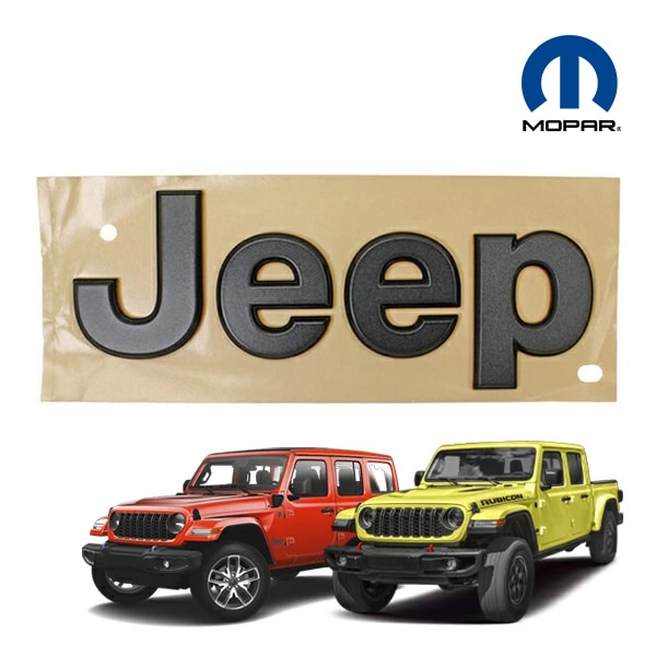 MOPAR純正 JEEPエンブレム(ガンメタ) 68518019AA 18y- ジープ JL ラングラー、20y- JT グラディエーター サイド フェンダー用