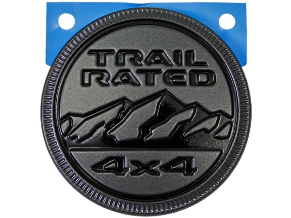 MOPAR純正 TRAIL RATED サイド フェンダー エンブレム(ブラック&ガンメタ) 18y- ジープ JL ラングラー 20y- JT グラディエーター バッジ マーク TrailRated