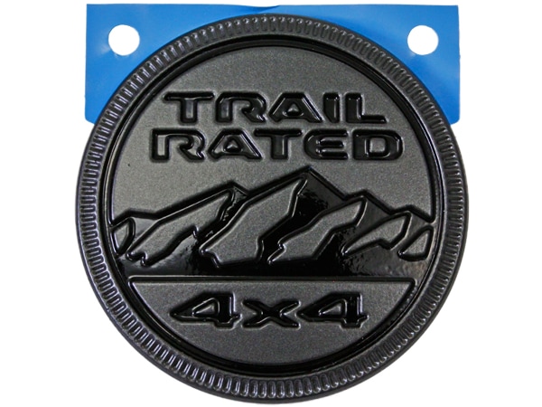 MOPAR純正 TRAIL RATED サイド フェンダー エンブレム(ブラック&ガンメタ) 18y- ジープ JL ラングラー 20y- JT グラディエーター バッジ マーク TrailRated