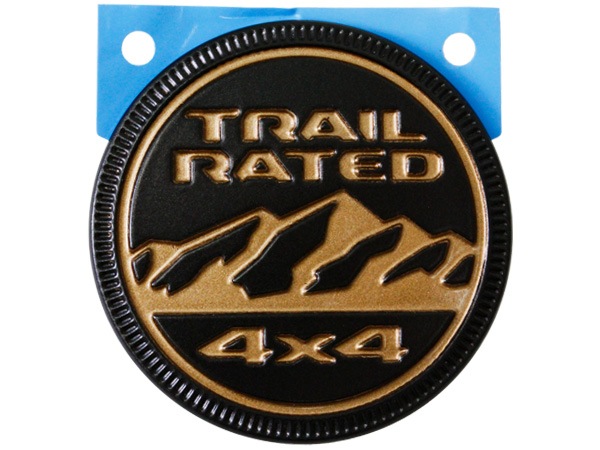 MOPAR純正 TRAIL RATED サイド フェンダー エンブレム(ブロンズ&ガンメタ) 18y- ジープ JL ラングラー 20y- JT グラディエーター バッジ マーク TrailRated
