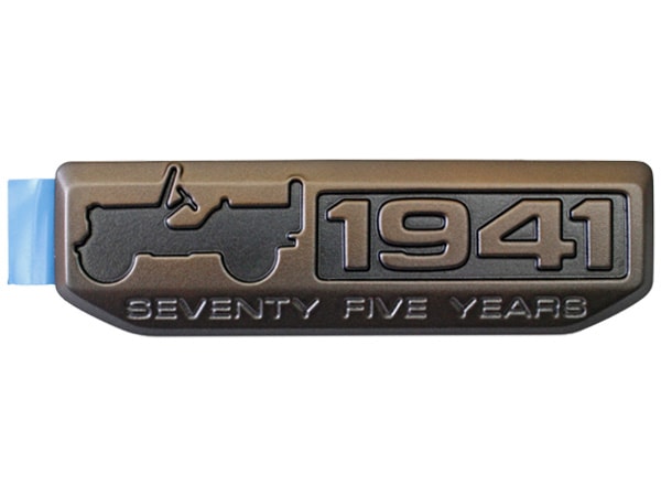 MOPAR純正 ジープ75周年記念「75th Anniversary 1941」汎用 エンブレム (ブロンズ) バッジ JK ラングラー JL ラングラー JT グラディエーター 他