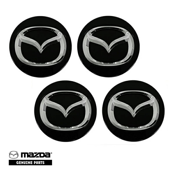 USマツダ純正 汎用 ロゴ入 ホイール センターキャップ ブラック 4個セット アクセラ/マツダ3/マツダ6/CX-3/CX-5/ロードスター