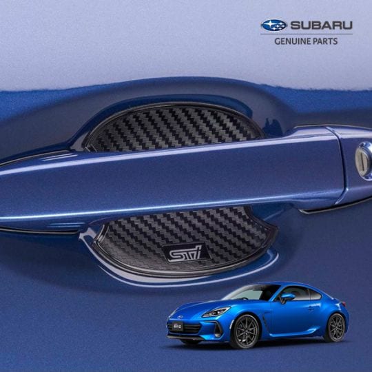 USスバル純正 21y- BRZ (ZD8) STIロゴ入 ドアハンドル カッププロテクター ハンドルプロテクター プロテクション フィルム カーボン調 