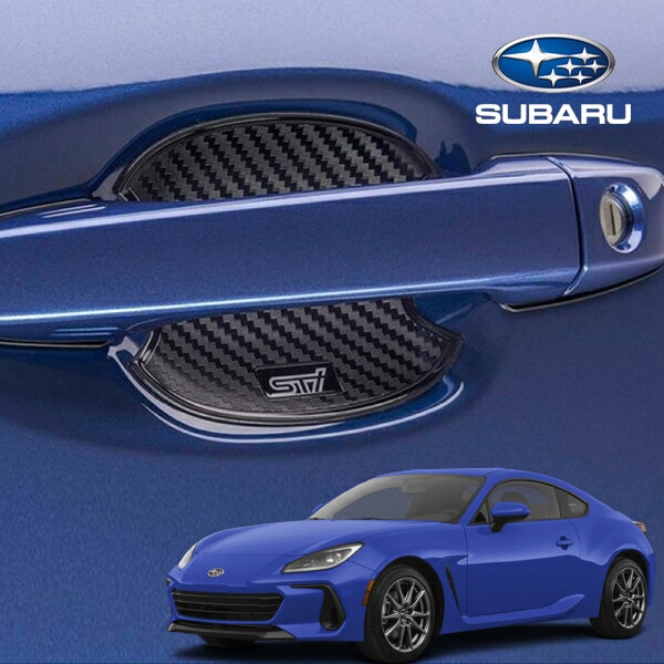 USスバル純正 21y- BRZ (ZD8) STIロゴ入 ドアハンドル カッププロテクター ハンドルプロテクター プロテクション フィルム カーボン調 