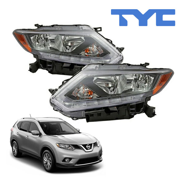 【TYC 正規品】日産 エクストレイル T32 前期 平成25年12月-平成29年6月 ヘッドライト ヘッドランプ US仕様 サイドマーカー付 ハロゲン仕様 左右SET USDM