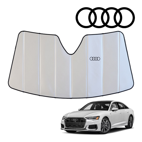 USアウディ純正 専用設計 AUDI ロゴ入 サンシェード 吸盤不要 折りたたみ式 アウディ A6/S6/RS6 セダン/アバントC8 F2D系