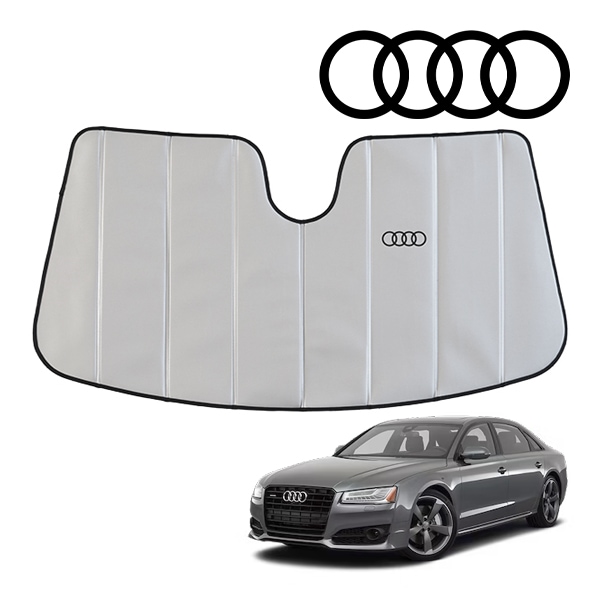 USアウディ純正 専用設計 AUDI ロゴ入 サンシェード 吸盤不要 折りたたみ式 アウディ A8/S8 D4 4HC系
