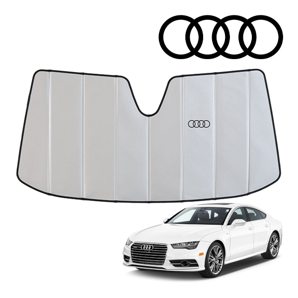 USアウディ純正 専用設計 AUDI ロゴ入 サンシェード 吸盤不要 折りたたみ式 アウディ A6/S6/RS6 セダン/アバントC7 F2D系