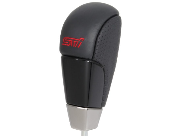 USスバル純正 フォレスター、インプレッサ、レヴォーグ、XV、WRX STI/S4 STiロゴ入り シフトノブ ブラックレザー(AT/CVT) C1010SG101