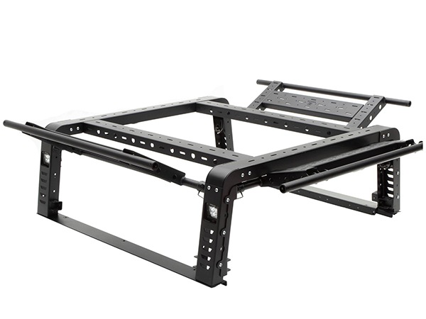 【ZROADZ 正規品】ジローズ アクセスオーバーランドラック 3リフティングサイドゲート LEDキューブライト付 ジープ JT グラディエーター トレイルレールカーゴシステム無車用  ROTOPAX/Hi-Lift固定可 Z834201