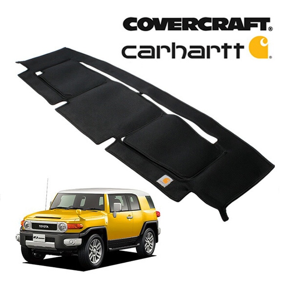 【専用設計】CoverCraft製 ダッシュマット Carhartt Edition/カーハート ロゴ入 ブラック トヨタ FJクルーザー 左ハンドル用 カバークラフト MADE IN USA