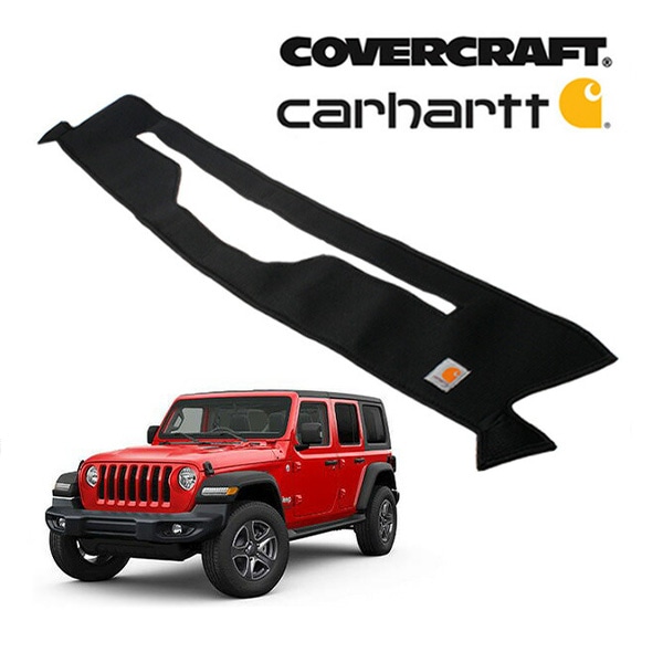 【専用設計】CoverCraft製 ダッシュマット Carhartt Edition/カーハート ロゴ入 ブラック ジープ JL ラングラー/JT グラディエーター 左ハンドル用 カバークラフト MADE IN USA