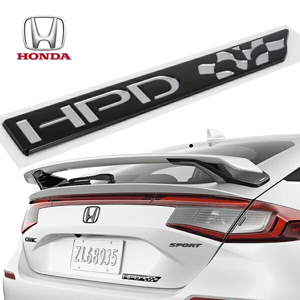 USホンダ純正 シビック ハッチバック/セダン FL系 HPDエンブレム(ブラック) リアゲート トランク エンブレム CIVIC HATCHBACK H/B